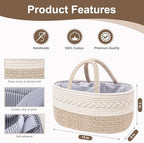 Baby Diaper Caddy Organizer, Portable Nursery Storage Basket - Image 6