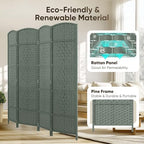 JOSTYLE Rattan Room Divider, 4-Panel Folding Privacy Screen 6ft. Extra Wide - Image 6