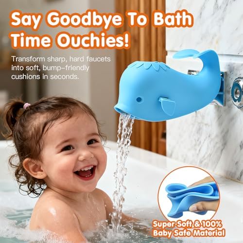 Skyroku Toddler Faucet Extender & Blue Bathtub Spout Cover, Sink Extender - Image 3