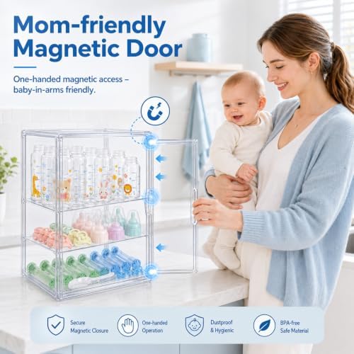 New Clear Acrylic Baby Bottle Storage Organizer - Image 3