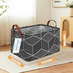 Rectangular Collapsible Storage Basket Nursery Organizer Black diamond - Image 2