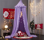 VETHIN Bed Canopy for Girls, Princess Round Dome Dreamy Mosquito Net Bedding - Image 3