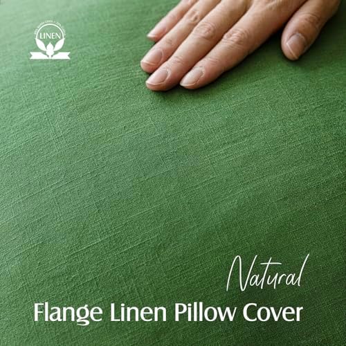 Foindtower Linen Solid Decorative Throw Pillow Covers 20x20 Forest Green - Image 2