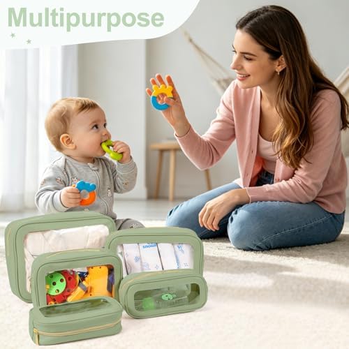 5PCS Diaper Bag Organizer Pouch, Cosmetic Bag Set, TSA Approved Toiletry Bags - Image 3
