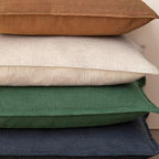 Foindtower Linen Solid Decorative Throw Pillow Covers 22x22 Inch Pine Green - Image 5