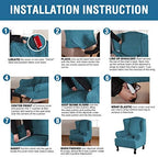 H.VERSAILTEX Wingback Chair Covers Velvet Plush Wing Chair Slipcover 1 Piece - Image 6
