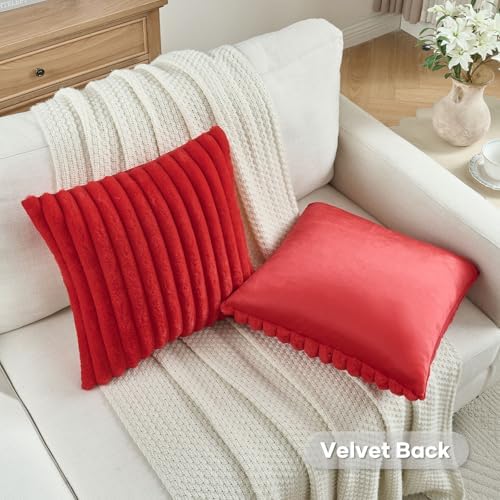 FUTEI Pack of 2 Faux Fur Throw Pillow Covers 26x26 Inch - Image 4