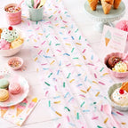 4 Pcs Sprinkles Table Runner 29x70 Inch White Tulle Ice Cream - Image 3