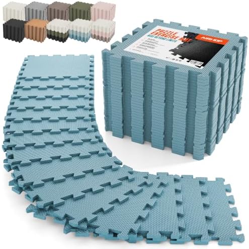 AIRHOP 18 PCS Gym Floor Mat, EVA Foam Puzzle Gym Mat, High-Density Interlocking by Airhop