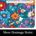 Shower Mat Non Slip, Colorful Daisy Anti Slip Bath Mat - Image 2