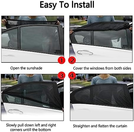 Ziciner Car Window Shade, Heat Block and UV Rays Protection, Breathable Mesh - Image 4