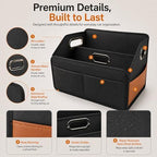 Noaman Leather Car Storage Organizer Back Front Seat Car Organizer Black - Image 4