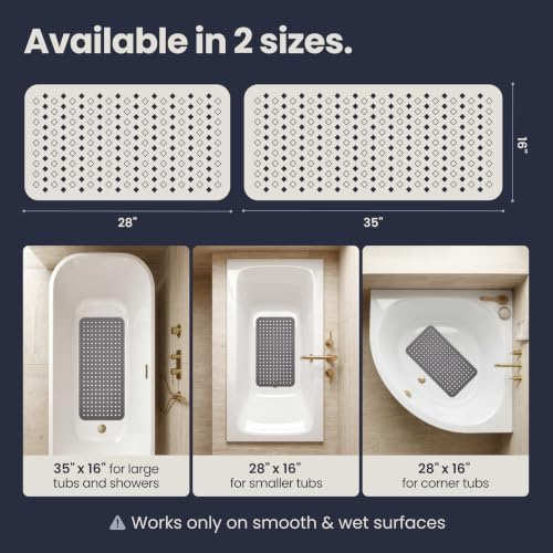 homerella Bathtub Mat Non Slip 35x16 Shower Mat Non Slip Anti Mold BPA Free - Image 5