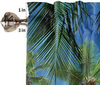 Kitchen Curtains and Valances Set, Palms Tree Ocean Tropical Sea Window - Image 4
