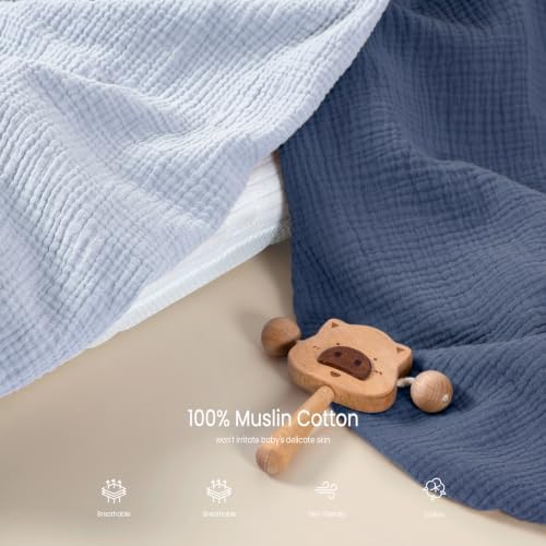 lulumoon Muslin Bassinet Sheets 3Pack: Fitted Most Bedside Sleeper Mattress - Image 4