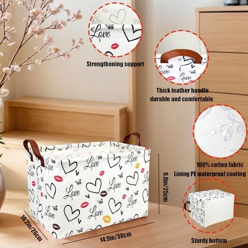 Valentine's Day Basket Gift for Empty Cute Heart Large Storage Bin for Kid and - Image 5