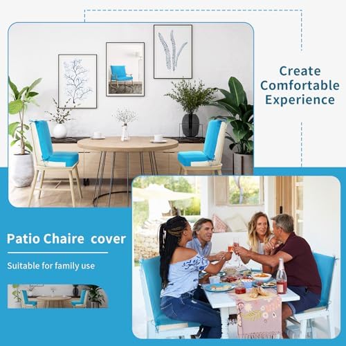 Tudomro 4 Pcs Outdoor High Back Chair Cushion Covers Waterproof Patio - Image 6