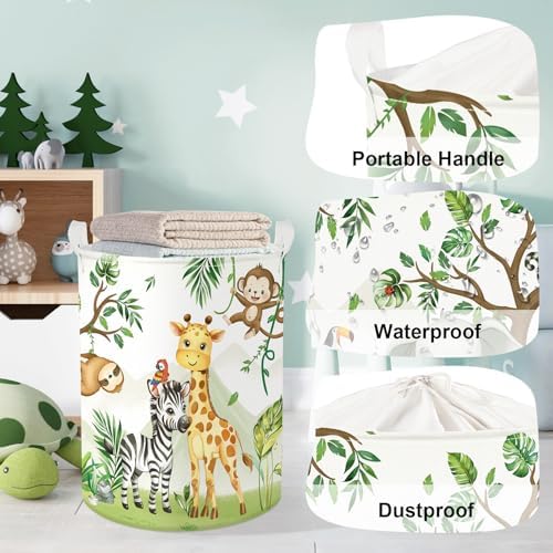 Forest Animals Laundry Hamper Woodland Tree Large Storage Basket Parents - Image 4