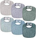 POIKSHARK 6-Pack Muslin Baby Bibs by POIKSHARK