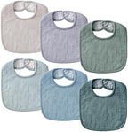 POIKSHARK 6-Pack Muslin Baby Bibs by POIKSHARK