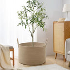 67L Large Woven Blanket Basket, Cotton Rope Baby Laundry Hamper - Image 5