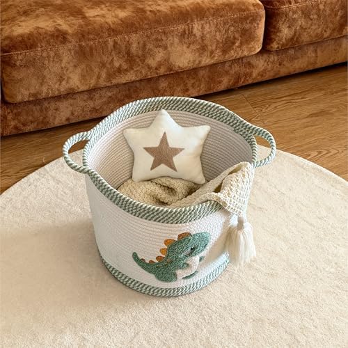 Toy Storage Basket, blanket basket, Cotton Rope Woven Laundry Hamper - Image 5