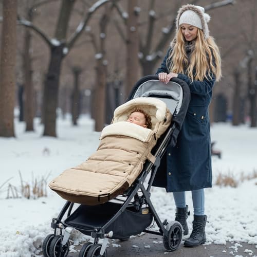 Momcozy Universal Stroller Footmuff, Plush Weatherproof Bunting Bag - Image 7