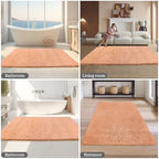 Yeaban Chenille Peach Bathroom Rug 36"x60", Non-Slip Rubber Backing - Image 6