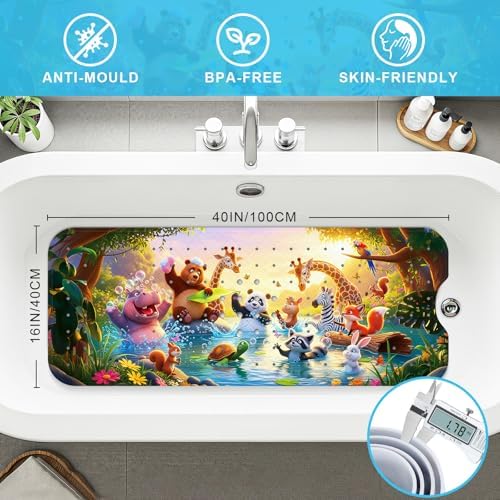 Bath Mat for Tub Non Slip Kids Bathtub Mat 40x16 Baby Bath Mat - Image 2