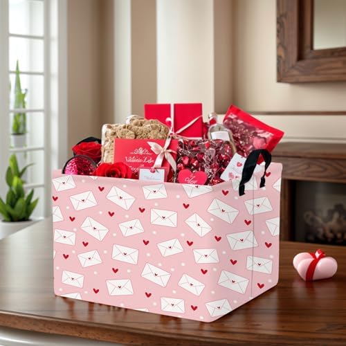 Valentine's Day Basket Gift for Empty Cute Heart Large Storage Bin for Kid and - Image 2