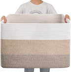 OIAHOMY 108L Extra Large Blanket Basket Dog Toy Basket Gradient Brown by MasterofSpaceOptimization