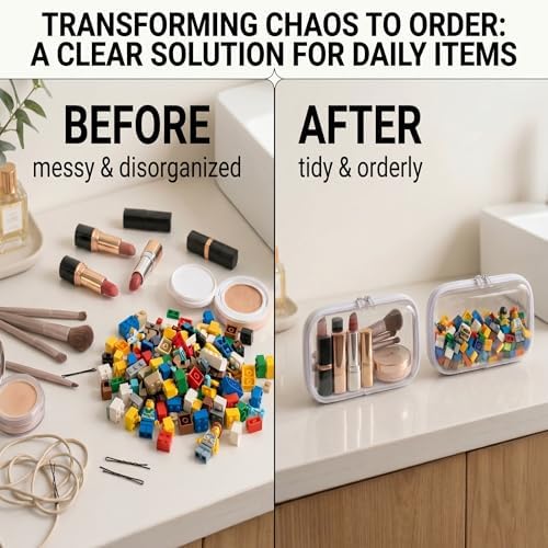 4 Pack Clear Hard Shell Zipper Case, Small Diaper Bag Organizer Pouches - Image 4