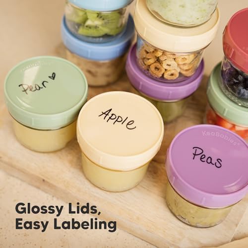 KeaBabies 6pk 4oz Glass Baby Food Containers - Image 6