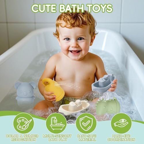 Baby Bath Toys 9PCS Mold Free Bath Toys - Image 2
