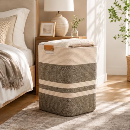 Laundry Hamper, Cotton Rope Laundry Basket - Image 4