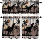Dinosaur Wooden Kids Valance Curtains, Kids Boys Bedroom Nursery Room Window by Unknown