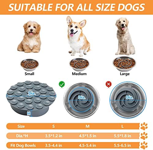 Slow Feeder Dog Bowls Insert, Animire Soft Silicone Slow Eating Dog Food Bowl - Image 6