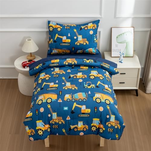 NTBED 4 Pieces Traffic Construction Toddler Bedding Set by NTBED