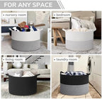 INDRESSME 115L Extra Large Woven Rope Blanket Basket Living Room - Image 4