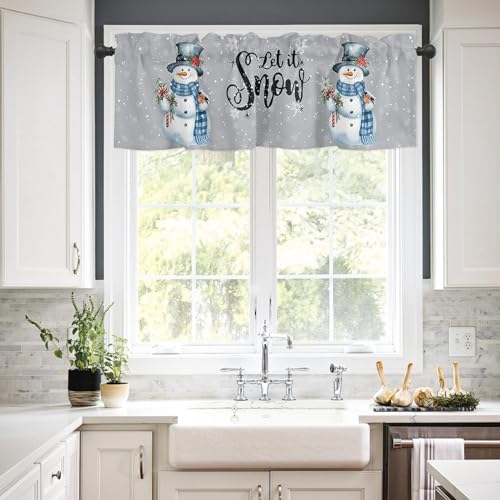 Snowman Christmas Valance Curtains - Image 2