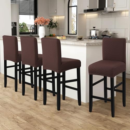 Fuloon Waterproof Barstool Covers Chair Slipcovers, 4 Pack - Image 2