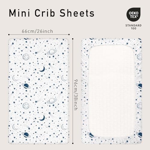 Gllquen Baby Muslin Cotton Pack and Play Sheets 3 Pack - Image 4