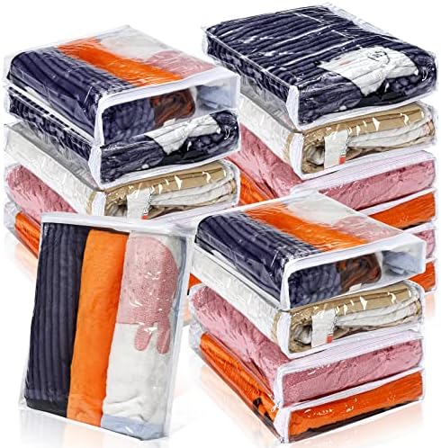 Kingdder 16 Pcs Clear Zippered Storage Bags Plastic Sweater Bag by Kingdder