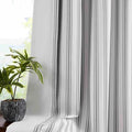 ZJDECOR Short Black Striped Full Blackout Curtain Panels by ZJDECOR