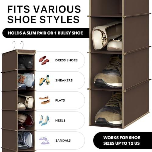 Simple Houseware 10 Shelves Closet Hanging Shoe Organizer - Image 4