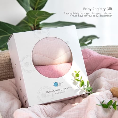 lulumoon Muslin Changing Pad Cover: Quilted Cotton Gentle on Baby's Skin - Image 6
