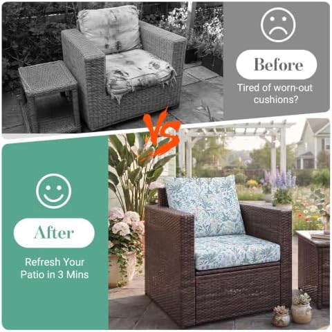 2Pcs Patio Cushion Covers Stretch Outdoor Furniture Protector Slipcovers - Image 5