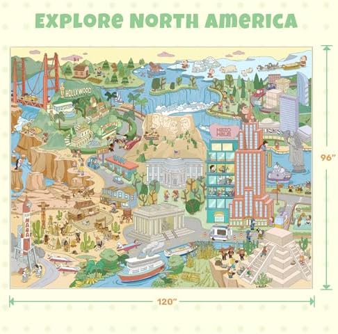 Patriotic Large 8x10 Kids Playroom Rug – North America Geography Carpet - Image 2