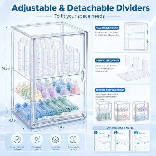 New Clear Acrylic Baby Bottle Storage Organizer - Image 4