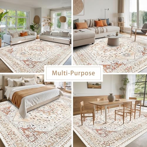Orange Red 8x10 Washable Area Rugs - Image 5